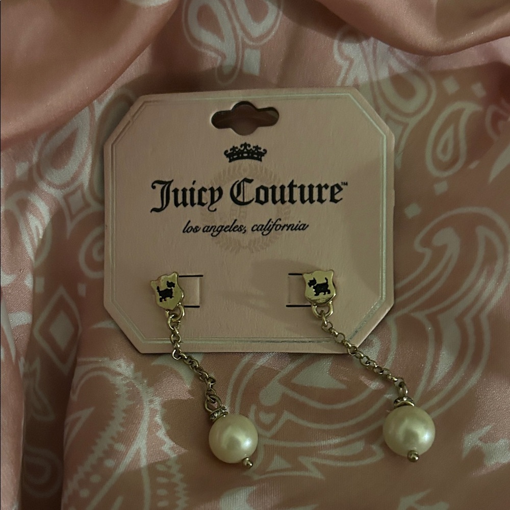 Juicy Couture Pearl Dangle Earrings